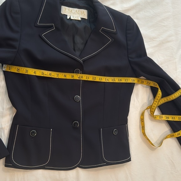 Escada Margaretha Ley black with white stitching dress and a blazer very classy - Picture 12 of 14